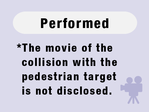 Performed *The movie of the collision with the pedestrian target is not disclosed.