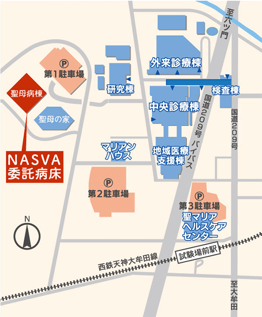 社会医療法人雪ノ聖母会聖マリア病院　地図