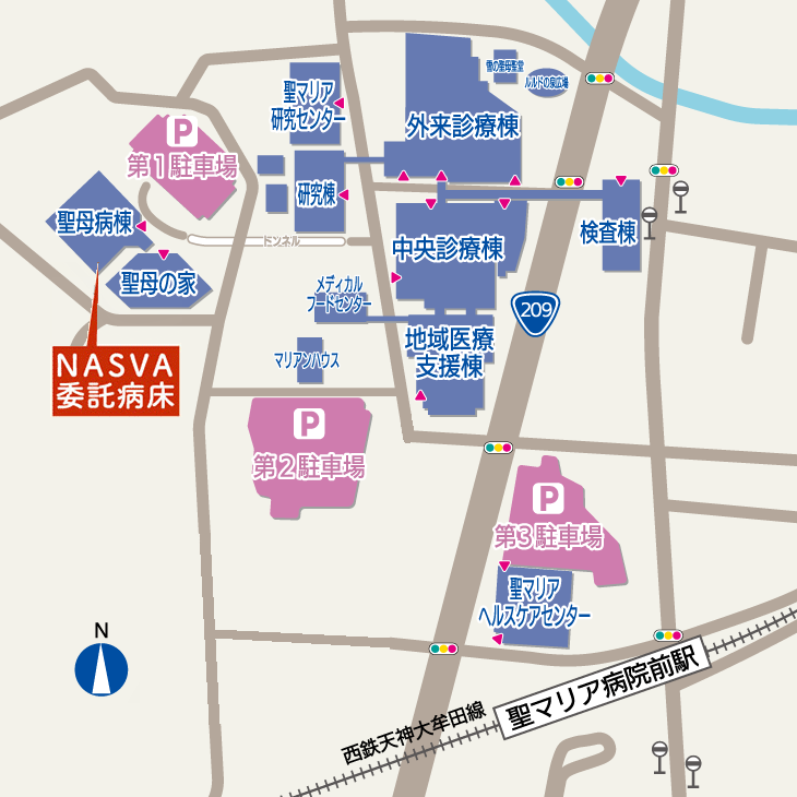 社会医療法人雪ノ聖母会聖マリア病院　地図
