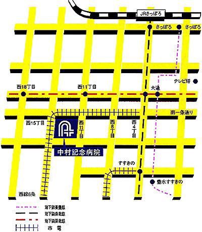 社会医療法人医仁会中村記念病院　地図